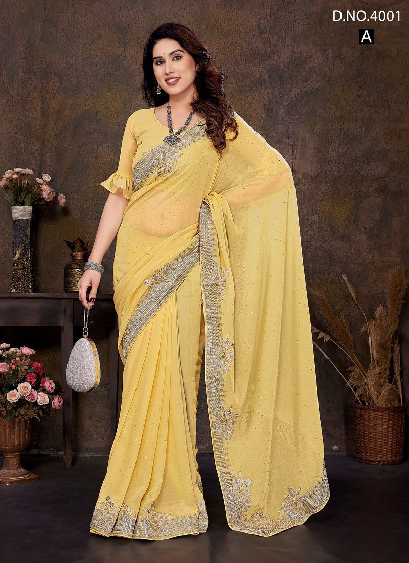Jayshree 4001 A To D Georgette Occasion Wear Saree Wholesale In India